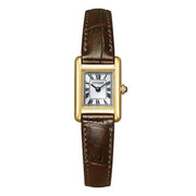 Citizen Square EG2797-13A - cinturino pelle marrone - cassa acciaio dorato - quadrante bianco